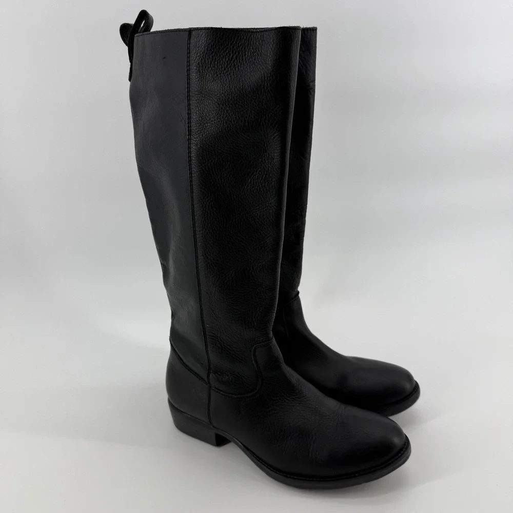 Zigi Soho Layla Boots Black Leather Womens size 8.5 Lavorazione Artigiana